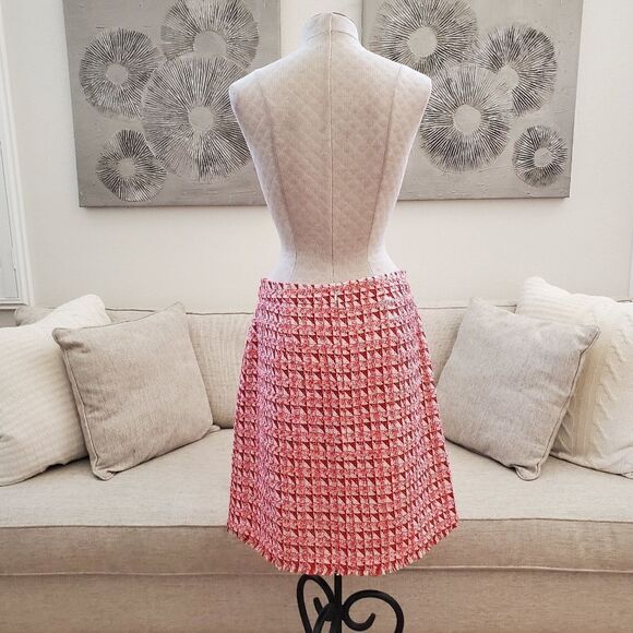 Ann Taylor Fringe Tweed A-Line Skirt - size 14 in Red - Picture 6 of 11
